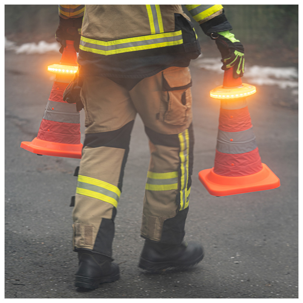 Dönges LED-360° Signalleuchten-Set für Verkehrsleitkegel im Koffer