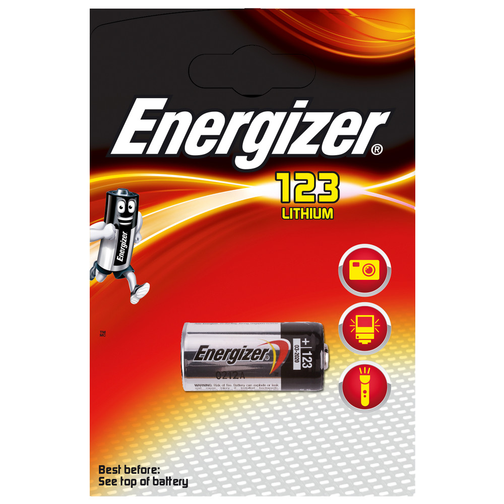 ENERGIZER Lithium Batterie, CR123, 3 V