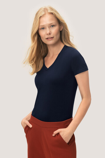 HAKRO 172 Damen V-Shirt Stretch 170 g 50/50%, 40°