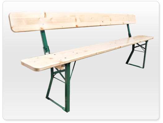 Biertischgarnitur 70 cm breit mit Lehne
