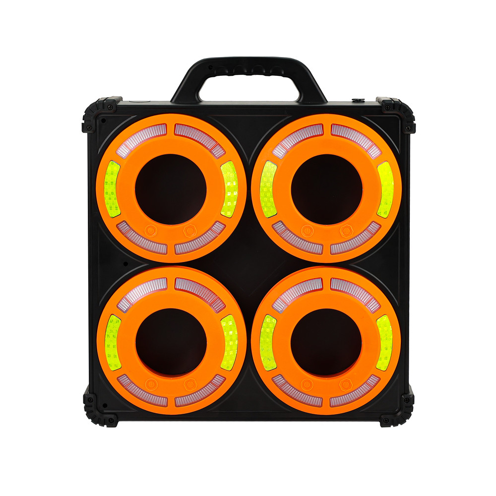 Dönges LED-360° Signalleuchten-Set für Verkehrsleitkegel im Koffer