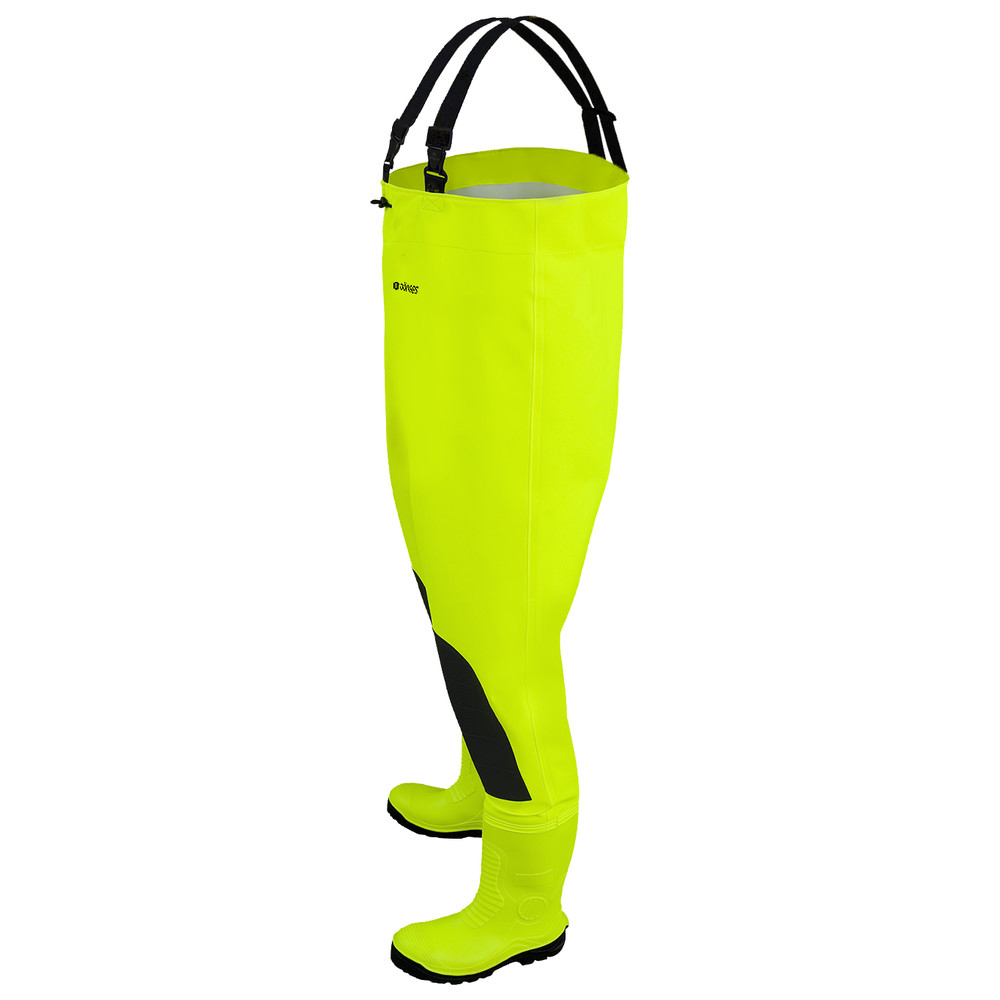 Dönges Wathose Hi-Vis mit S5 Sicherheitsstiefel